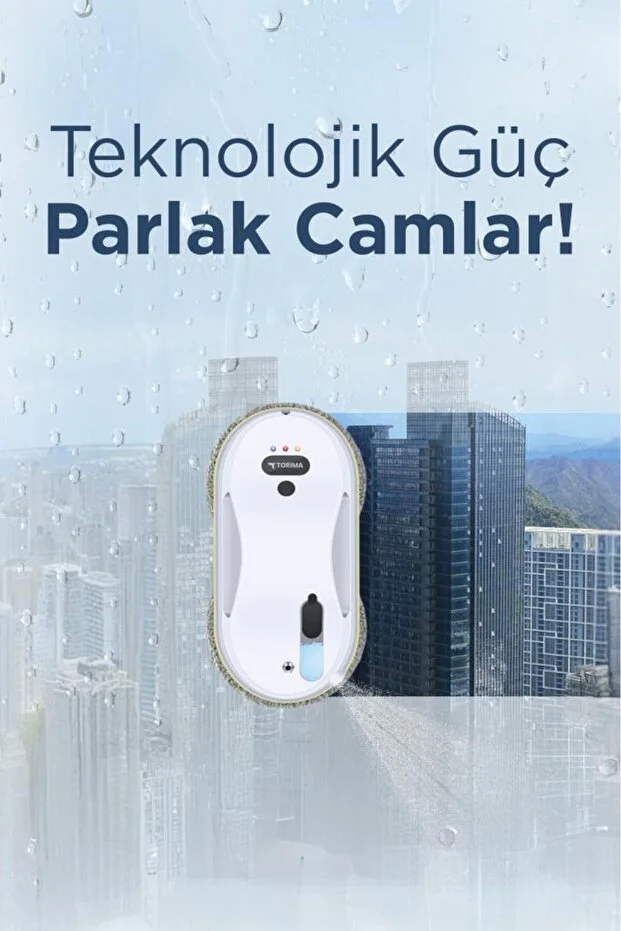 Torima Cam Silme Temizleme Robotu Uzaktan Kumandalı Su Püskürtmeli S9 Beyaz